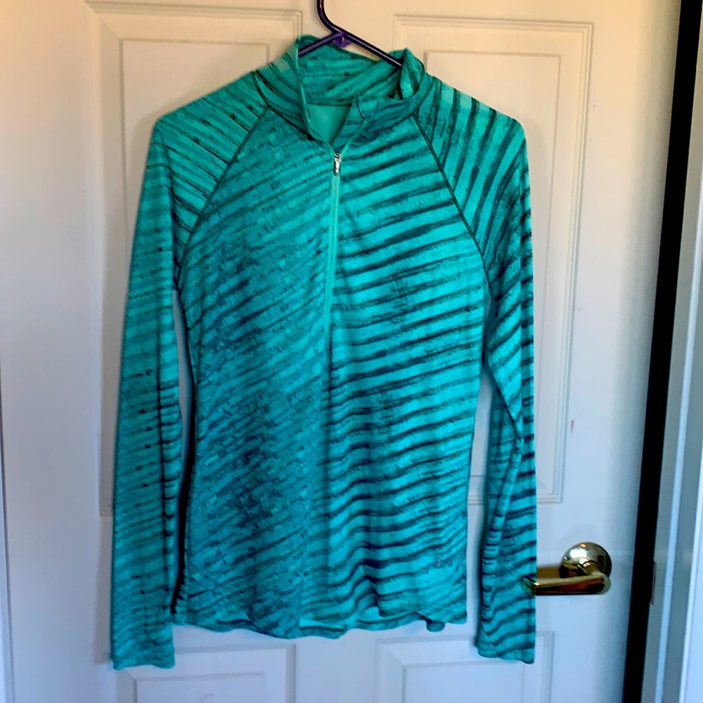 Ladies Under Armour green 1/2 zip golf pullover